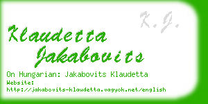 klaudetta jakabovits business card